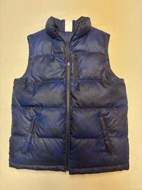 Polo Youth Navy Quilted Puffer Vest - Reversible